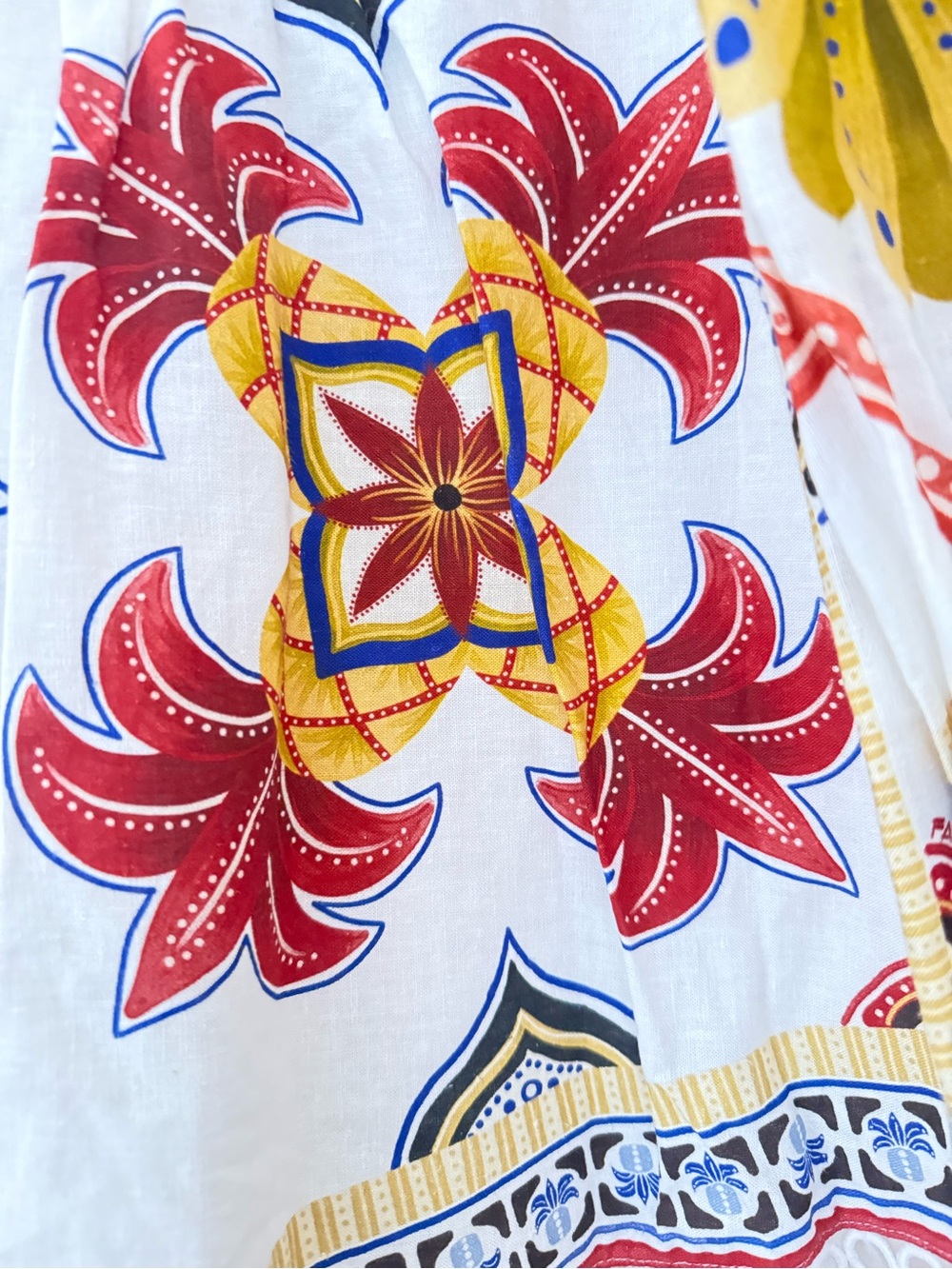 FARM Rio White Mini Dress with Red, Yellow & Blue Floral Motif - Picture 3 of 11